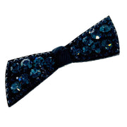 Urban Bow Knot Hair Clip Swarovski Crystal Clamp Acrylic black base Navy Blue, Hair Clip - MOGHANT