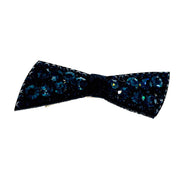 Urban Bow Knot Hair Clip Swarovski Crystal Clamp Acrylic black base Navy Blue, Hair Clip - MOGHANT