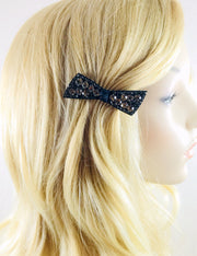 Urban Bow Knot Hair Clip Swarovski Crystal Clamp Acrylic black base Gray, Hair Clip - MOGHANT