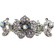 Valeria Small Metal Flower Hair Claw Jaw Clip Rhinestone Crystal, Hair Claw - MOGHANT