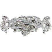 Valeria Small Metal Flower Hair Claw Jaw Clip Rhinestone Crystal, Hair Claw - MOGHANT