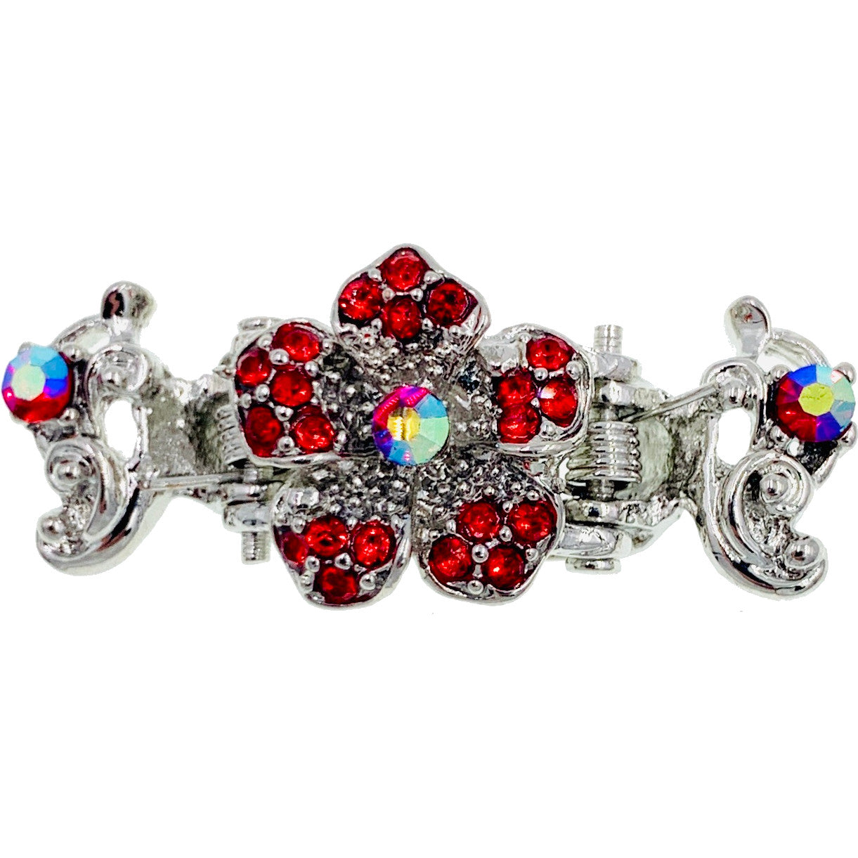 Valeria Small Metal Flower Hair Claw Jaw Clip Rhinestone Crystal, Hair Claw - MOGHANT