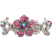 Valeria Small Metal Flower Hair Claw Jaw Clip Rhinestone Crystal, Hair Claw - MOGHANT