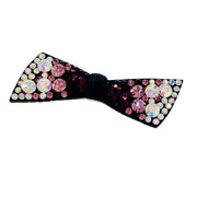 Urban Bow Knot Hair Clip Swarovski Crystal Clamp Acrylic black base AB Pink Magenta, Hair Clip - MOGHANT