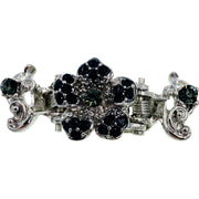 Valeria Small Metal Flower Hair Claw Jaw Clip Rhinestone Crystal, Hair Claw - MOGHANT