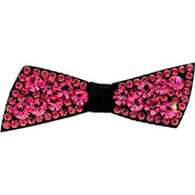 Urban Bow Knot Hair Clip Swarovski Crystal Clamp Acrylic black base Hot Rose Pink, Hair Clip - MOGHANT