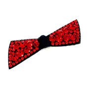 Urban Bow Knot Hair Clip Swarovski Crystal Clamp Acrylic black base Red, Hair Clip - MOGHANT