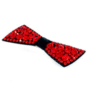 Urban Bow Knot Hair Clip Swarovski Crystal Clamp Acrylic black base Red, Hair Clip - MOGHANT
