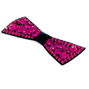 Urban Bow Knot Hair Clip Swarovski Crystal Clamp Acrylic black base Magenta, Hair Clip - MOGHANT