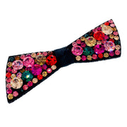 Urban Bow Knot Hair Clip Swarovski Crystal Clamp Acrylic black base Multi color, Hair Clip - MOGHANT
