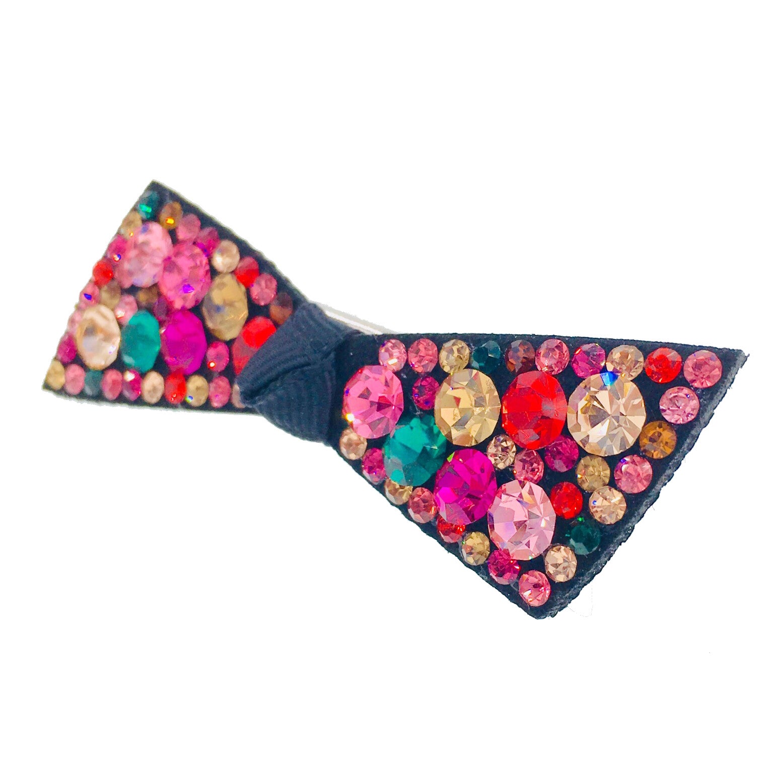 Urban Bow Knot Hair Clip Swarovski Crystal Clamp Acrylic black base Multi color, Hair Clip - MOGHANT