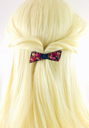 Urban Bow Knot Hair Clip Swarovski Crystal Clamp Acrylic black base Multi color, Hair Clip - MOGHANT