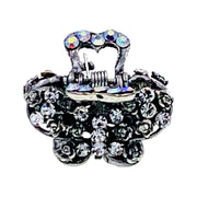 Takata SMALL Size Butterfly Metal Hair Claw Jaw Clip Rhinestone Crystal Vintage Silver Base, Hair Claw - MOGHANT