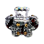 Takata SMALL Size Butterfly Metal Hair Claw Jaw Clip Rhinestone Crystal Vintage Silver Base, Hair Claw - MOGHANT