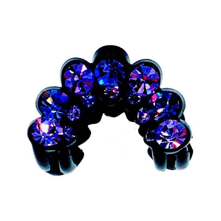 Adélie  Handmade Small Size Hair Claw Jaw Clip made with Swarovski Crystal Black Acrylic Base A5, Hair Claw - MOGHANT