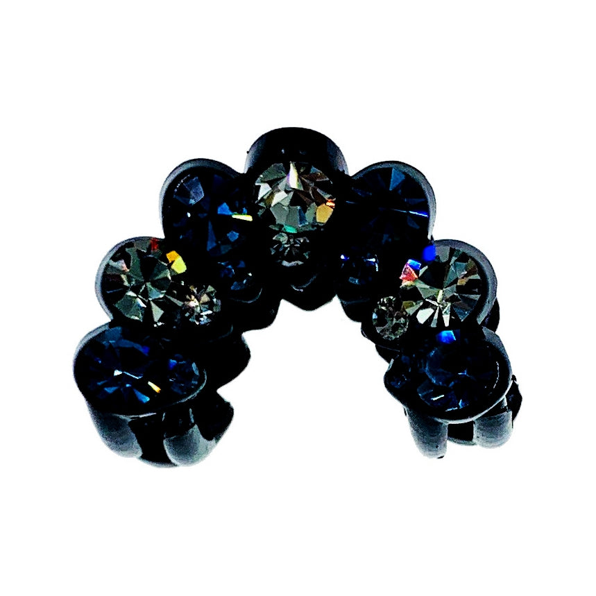 Adélie  Handmade Small Size Hair Claw Jaw Clip made with Swarovski Crystal Black Acrylic Base A5, Hair Claw - MOGHANT