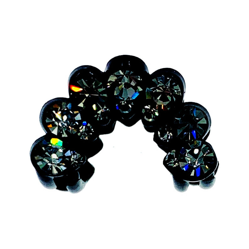 Adélie  Handmade Small Size Hair Claw Jaw Clip made with Swarovski Crystal Black Acrylic Base A5, Hair Claw - MOGHANT