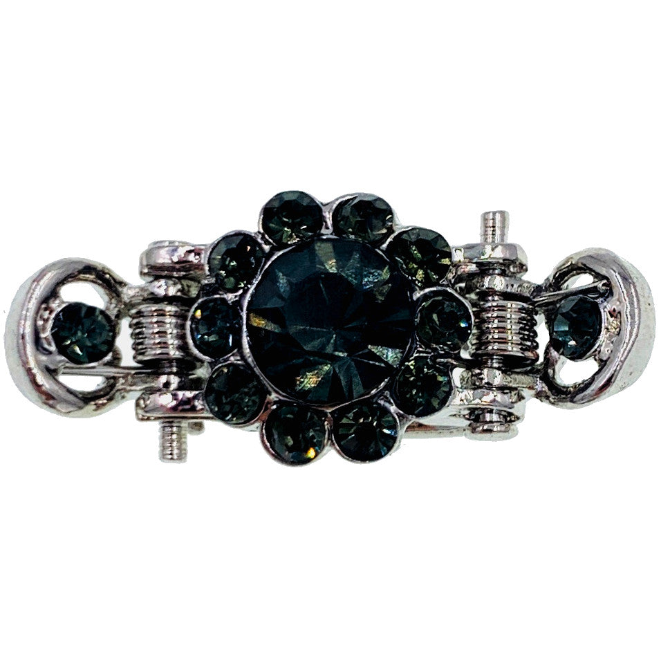 Marion MINI Flower Hair Claw Jaw Clip  Rhinestone Crystals, Hair Claw - MOGHANT