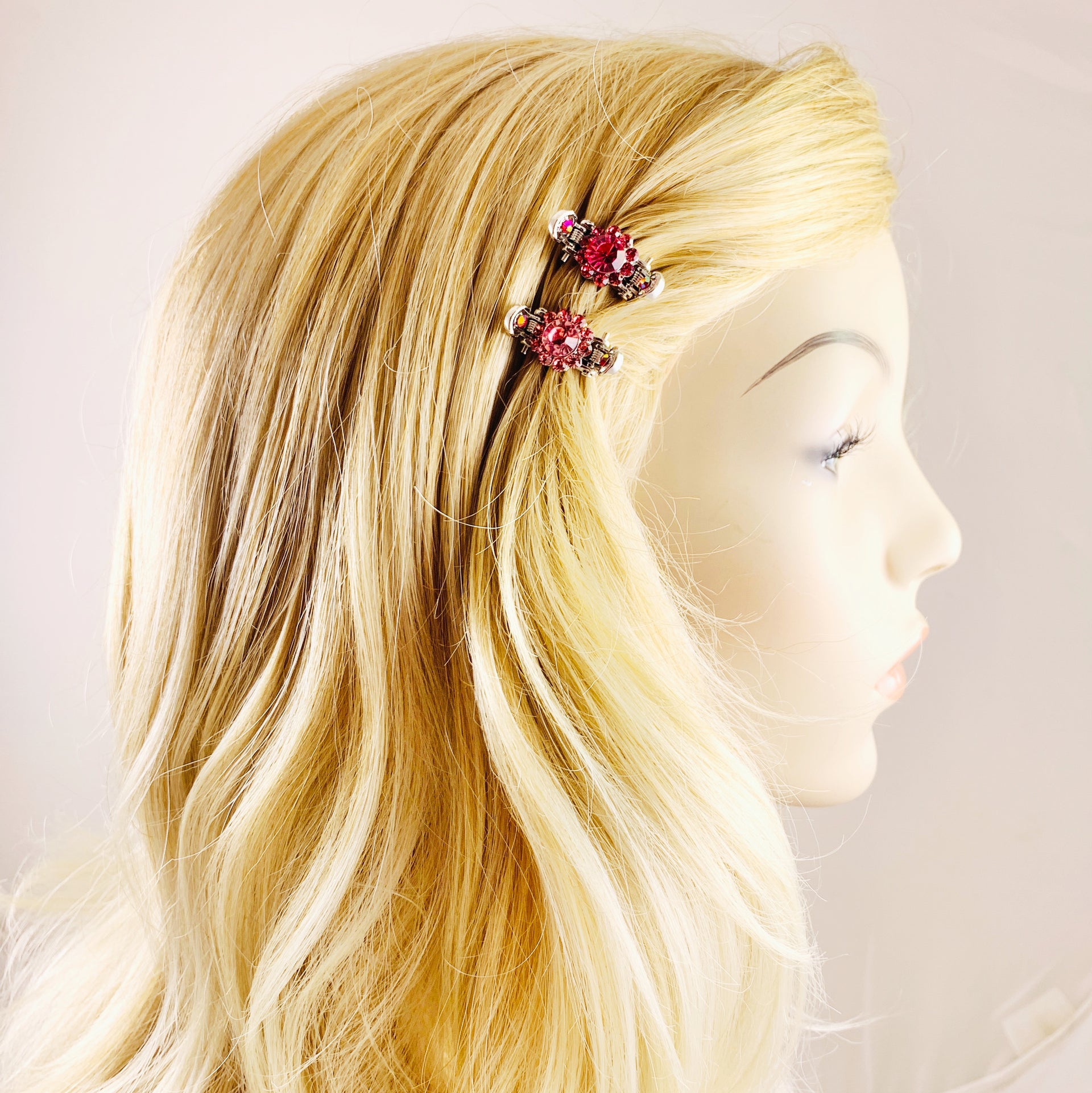 Marion MINI Flower Hair Claw Jaw Clip  Rhinestone Crystals, Hair Claw - MOGHANT