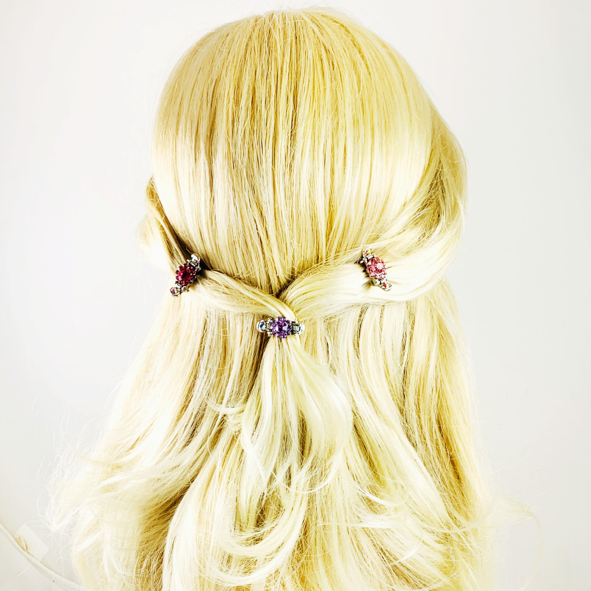 Marion MINI Flower Hair Claw Jaw Clip  Rhinestone Crystals, Hair Claw - MOGHANT
