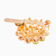Pompons Flower Magnetic Hair Clip use Rhinestone Crystal gold base Clear, Magnetic Clip - MOGHANT