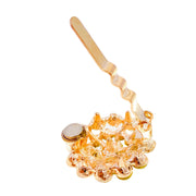 Pompons Flower Magnetic Hair Clip use Rhinestone Crystal gold base Clear, Magnetic Clip - MOGHANT