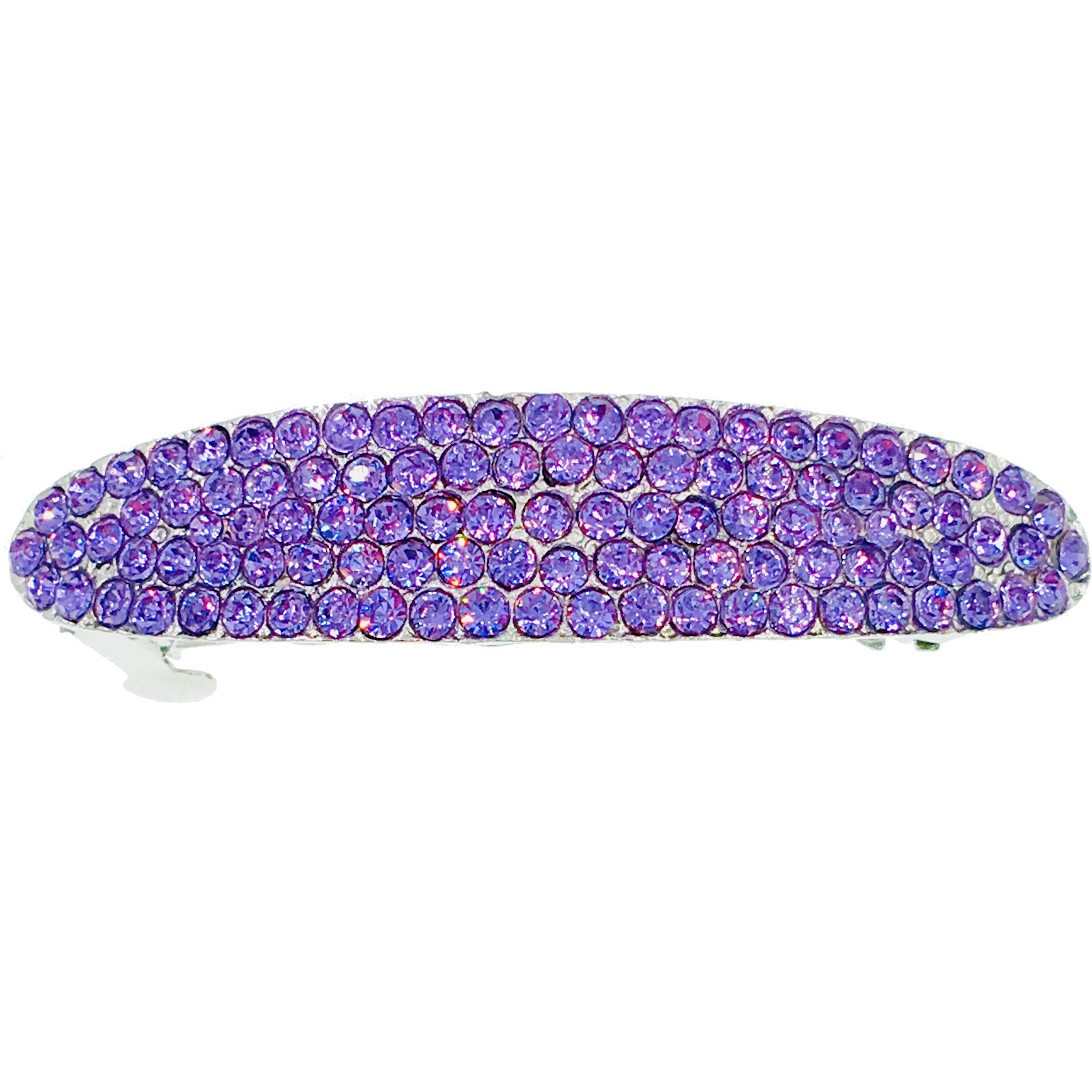 Oval Barrette Rhinestone Crystal silver base Pink Purple Blue Brown Green Gray AB, Barrette - MOGHANT