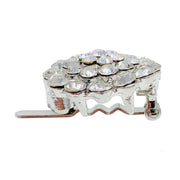 Pompons Flower Magnetic Hair Clip use Rhinestone Crystal silver base Clear, Magnetic Clip - MOGHANT