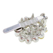Pompons Flower Magnetic Hair Clip use Rhinestone Crystal silver base Clear, Magnetic Clip - MOGHANT