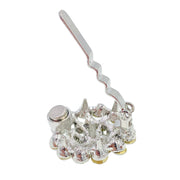 Pompons Flower Magnetic Hair Clip use Rhinestone Crystal silver base Clear, Magnetic Clip - MOGHANT