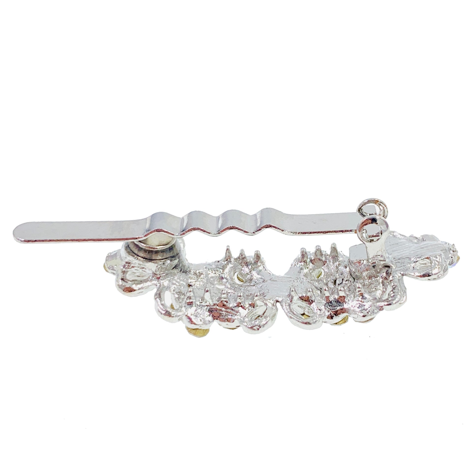 Trio Butterfly Magnetic Hair Clip use Rhinestone Crystal silver base Clear AB, Magnetic Clip - MOGHANT