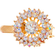 Europa Sun Flower Magnetic Hair Clip use Rhinestone Crystal gold base Clear AB, Magnetic Clip - MOGHANT
