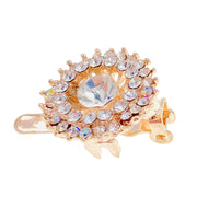 Europa Sun Flower Magnetic Hair Clip use Rhinestone Crystal gold base Clear AB, Magnetic Clip - MOGHANT