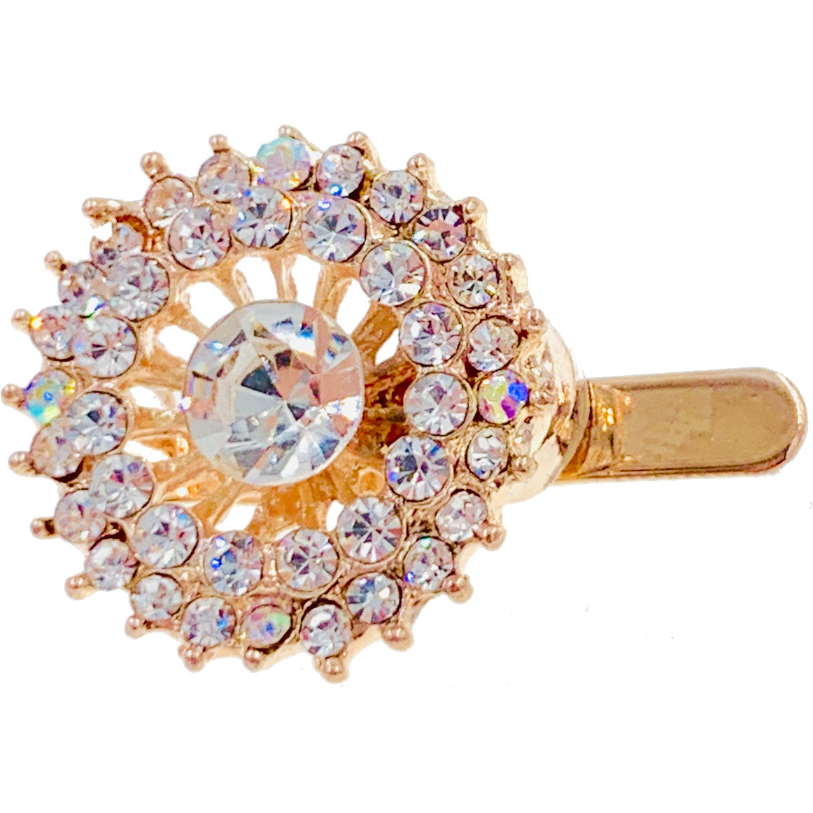 Europa Sun Flower Magnetic Hair Clip use Rhinestone Crystal gold base Clear AB, Magnetic Clip - MOGHANT