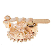 Europa Sun Flower Magnetic Hair Clip use Rhinestone Crystal gold base Clear AB, Magnetic Clip - MOGHANT
