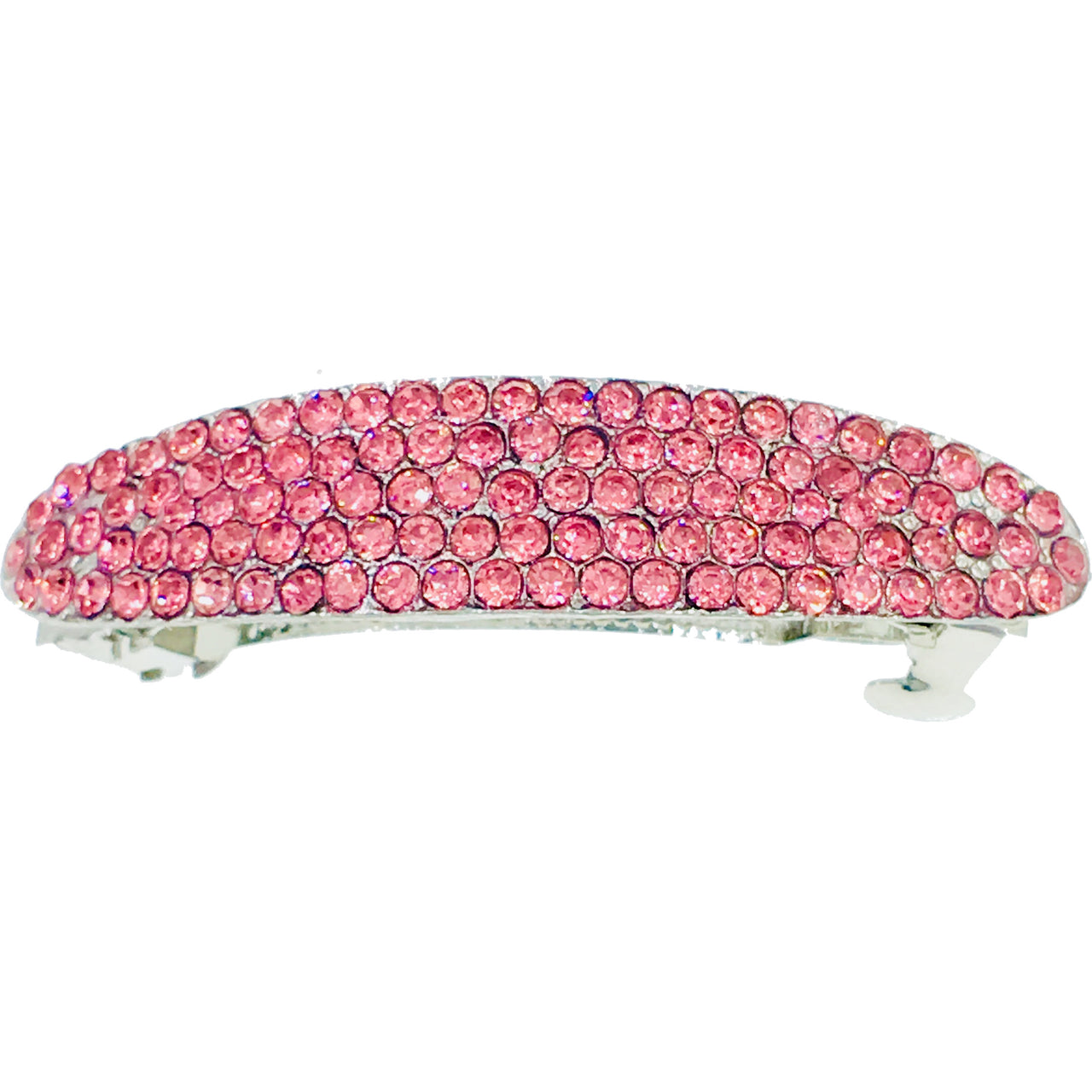 Oval Barrette Rhinestone Crystal silver base Pink Purple Blue Brown Green Gray AB, Barrette - MOGHANT