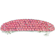 Oval Barrette Rhinestone Crystal silver base Pink Purple Blue Brown Green Gray AB, Barrette - MOGHANT