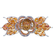 Sabine Flower Barrette Cubic Zirconia CZ Crystal Swarovski Elementary Crystal, Barrette - MOGHANT