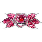 Sabine Flower Barrette Cubic Zirconia CZ Crystal Swarovski Elementary Crystal, Barrette - MOGHANT