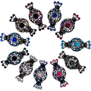 Clematis Vintage Flower Hair Claw Jaw Clip Rhinestone Crystal, Hair Claw - MOGHANT