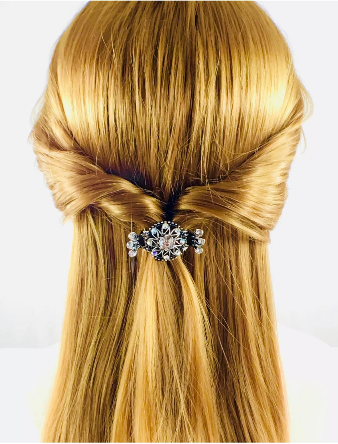 Clematis Vintage Flower Hair Claw Jaw Clip Rhinestone Crystal, Hair Claw - MOGHANT