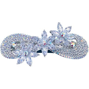 Reyna Bow Flower Barrette Cubic Zirconia CZ and Swarovski Elemental Crystal, Barrette - MOGHANT