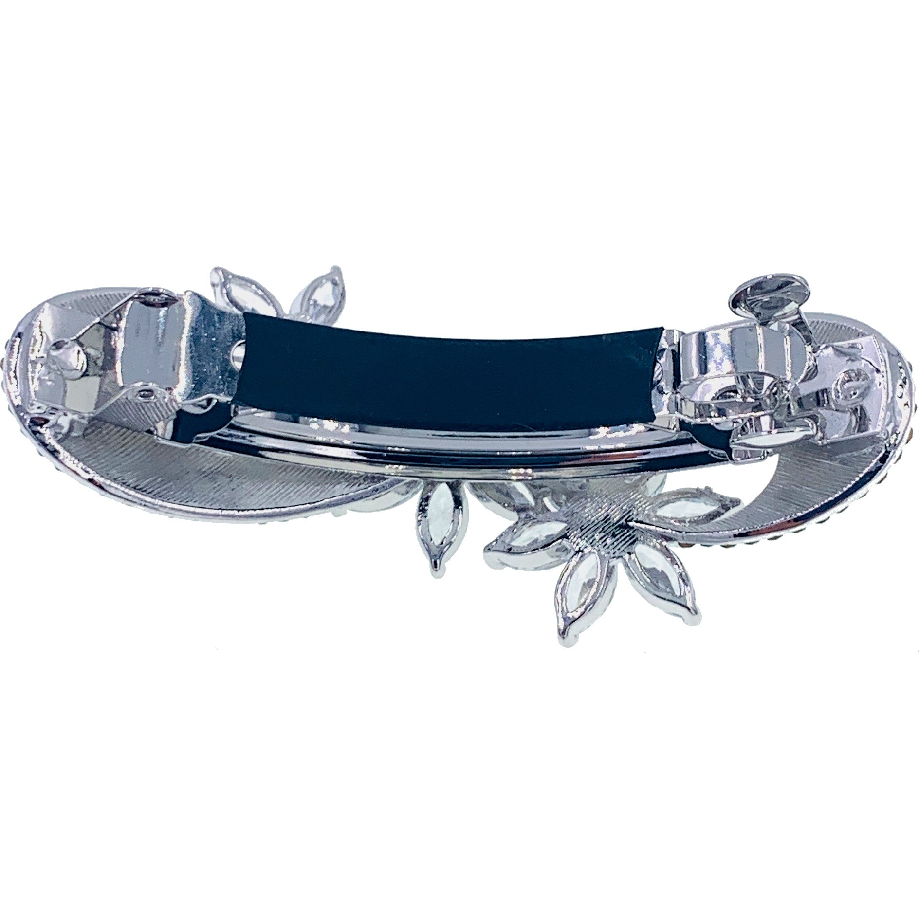 Reyna Bow Flower Barrette Cubic Zirconia CZ and Swarovski Elemental Crystal, Barrette - MOGHANT
