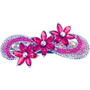 Reyna Bow Flower Barrette Cubic Zirconia CZ and Swarovski Elemental Crystal, Barrette - MOGHANT