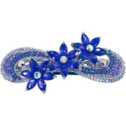 Reyna Bow Flower Barrette Cubic Zirconia CZ and Swarovski Elemental Crystal, Barrette - MOGHANT