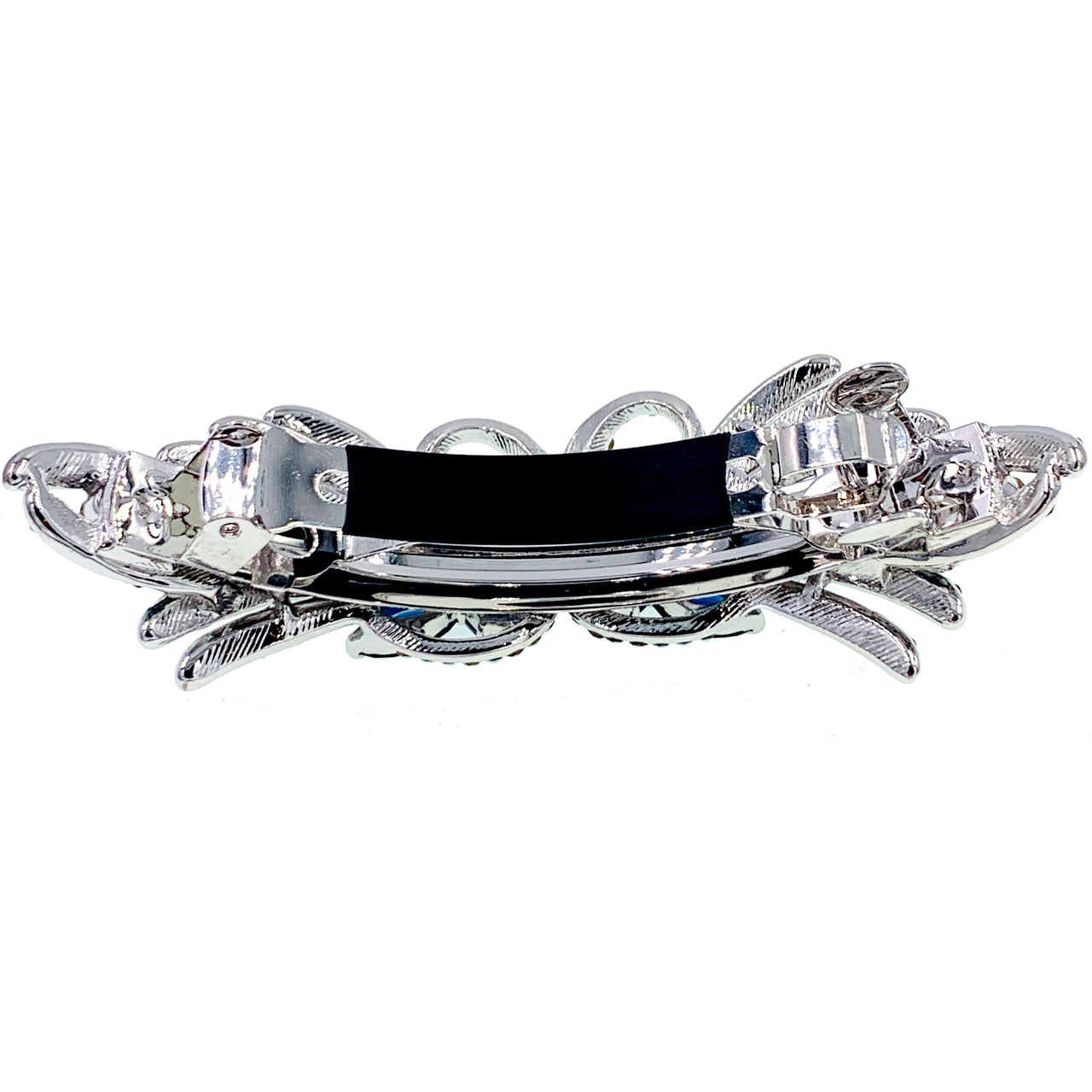 Jeanette Swan Love Barrette Cubic Zirconia silver base clear purple pink navy blue, Barrette - MOGHANT