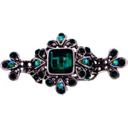 Square Bud Flower Hair Claw Jaw Clip Vintage Use Austrian Crystal, Hair Claw - MOGHANT