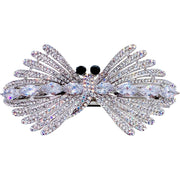 Athenais Dragonfly Barrette Cubic Zirconia CZ Crystal silver base clear purple pink navy blue, Barrette - MOGHANT