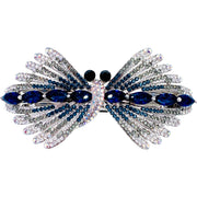Athenais Dragonfly Barrette Cubic Zirconia CZ Crystal silver base clear purple pink navy blue, Barrette - MOGHANT