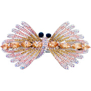 Athenais Dragonfly Barrette Cubic Zirconia CZ Crystal silver base clear purple pink navy blue, Barrette - MOGHANT